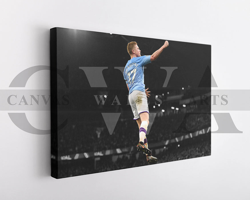 Kevin De Bruyne Black & White Canvas Art Soccer Canvas Wall Art