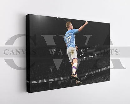 Kevin De Bruyne Black & White Canvas Art Soccer Canvas Wall Art