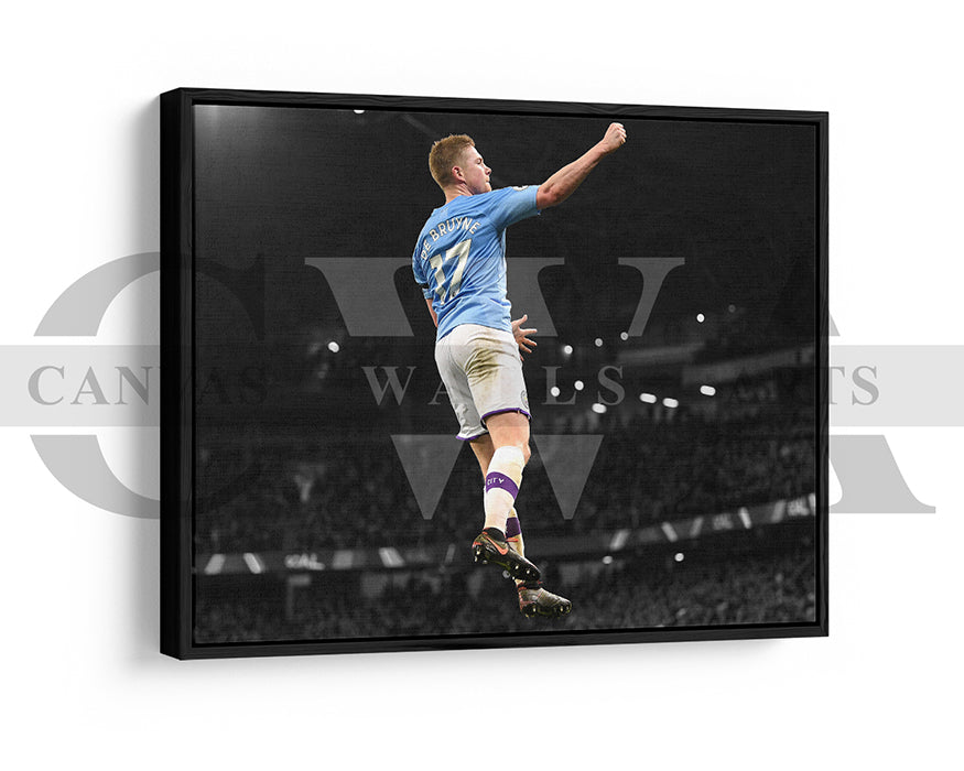 Kevin De Bruyne Black & White Canvas Art Soccer Canvas Wall Art