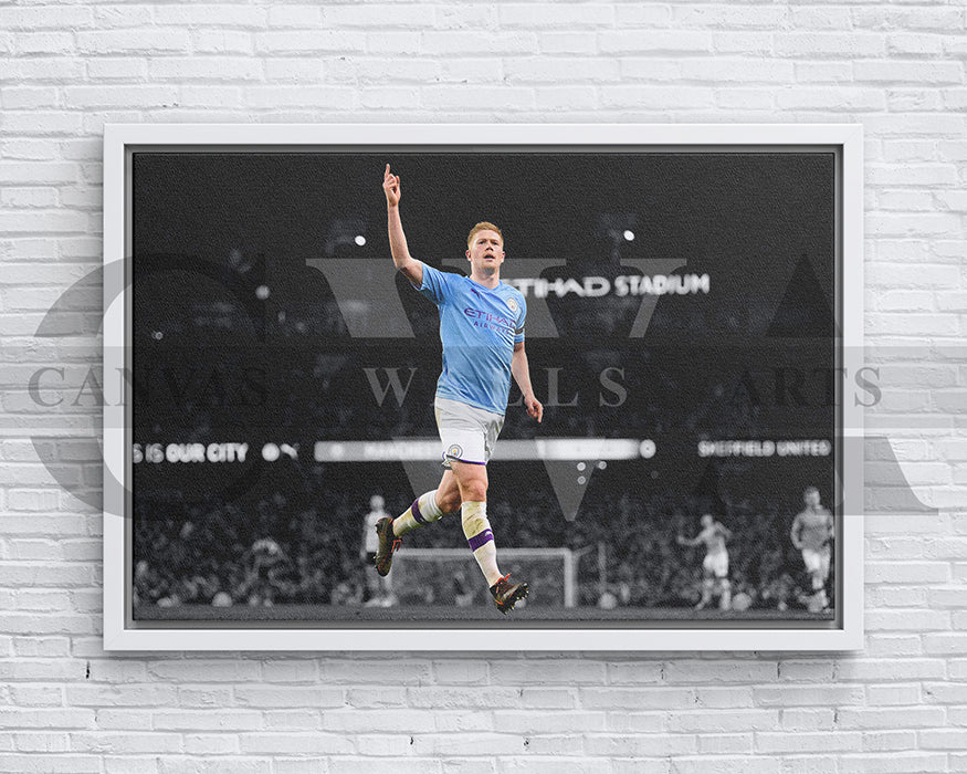 Kevin De Bruyne Black & White Canvas Art Soccer Canvas Wall Art