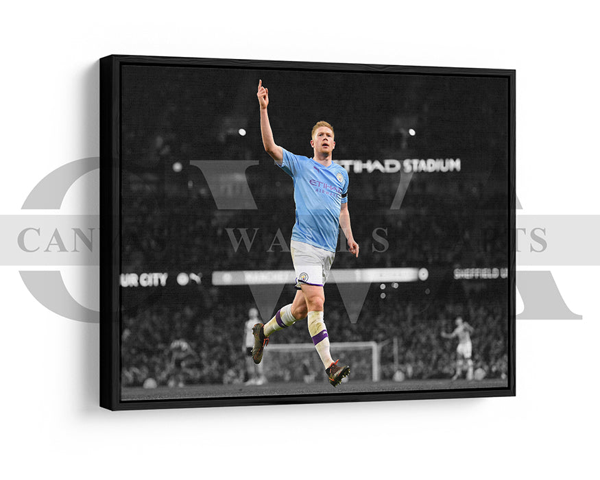 Kevin De Bruyne Black & White Canvas Art Soccer Canvas Wall Art