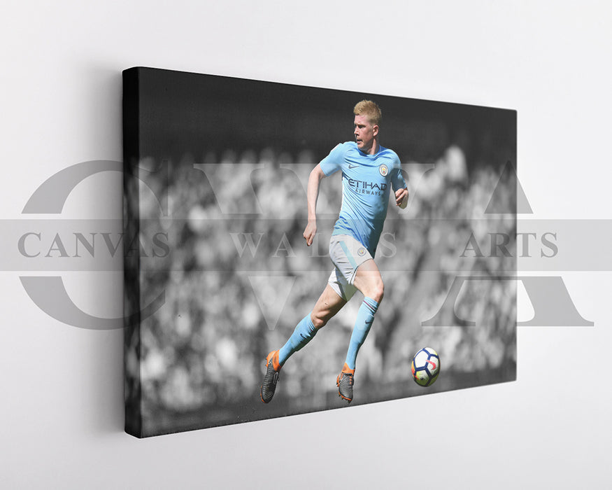 Kevin De Bruyne Black & White Canvas Art Soccer Canvas Wall Art