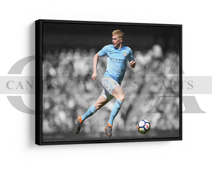 Kevin De Bruyne Black & White Canvas Art Soccer Canvas Wall Art