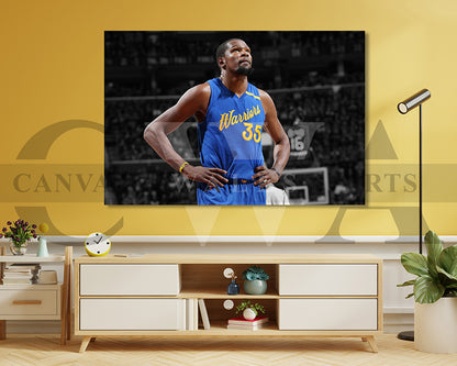 Kevin Durant Black & White Canvas Art Basketball Canvas Wall Art