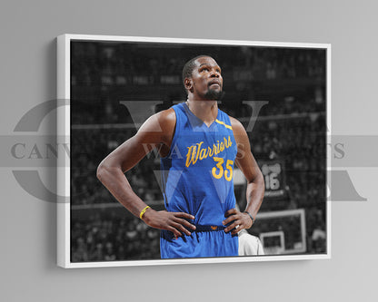 Kevin Durant Black & White Canvas Art Basketball Canvas Wall Art
