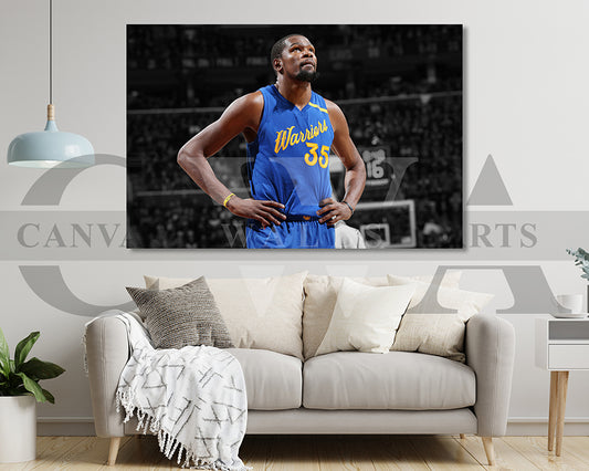 Kevin Durant Black & White Canvas Art Basketball Canvas Wall Art