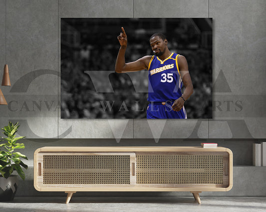 Kevin Durant Black & White Canvas Art Basketball Canvas Wall Art