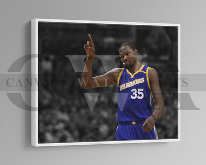 Kevin Durant Black & White Canvas Art Basketball Canvas Wall Art