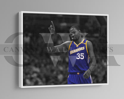 Kevin Durant Black & White Canvas Art Basketball Canvas Wall Art