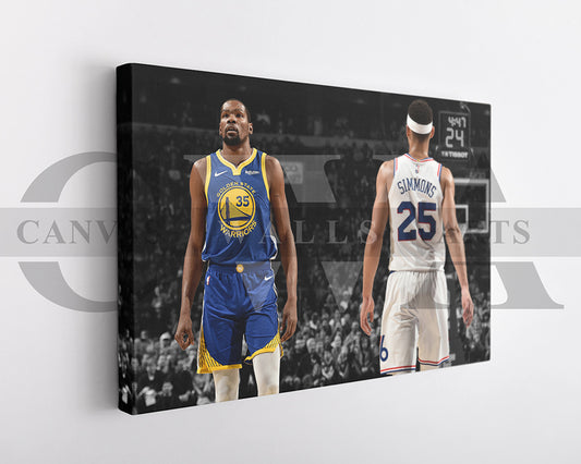 Kevin Durant Black & White Canvas Art Basketball Canvas Wall Art