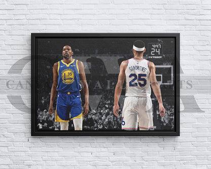Kevin Durant Black & White Canvas Art Basketball Canvas Wall Art
