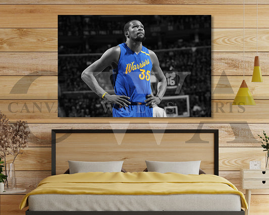 Kevin Durant Black & White Canvas Art Basketball Canvas Wall Art