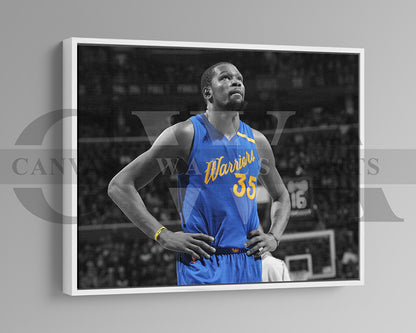 Kevin Durant Black & White Canvas Art Basketball Canvas Wall Art