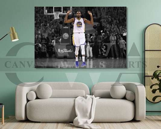 Kevin Durant Black & White Canvas Art Basketball Canvas Wall Art