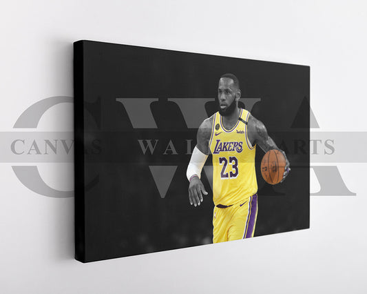 LeBron James Black & White Canvas Art Basketball Canvas Wall Art
