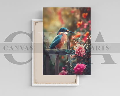 Kingfisher Canvas Wall Art Bird Poster Print