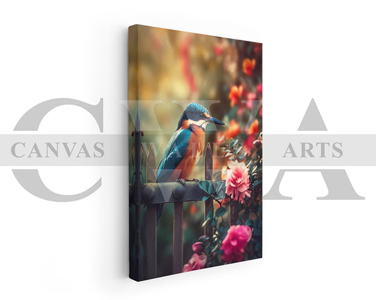 Kingfisher Canvas Wall Art Bird Poster Print