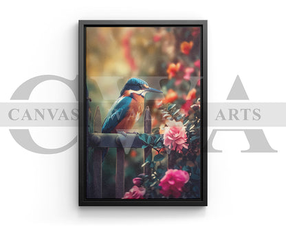 Kingfisher Canvas Wall Art Bird Poster Print