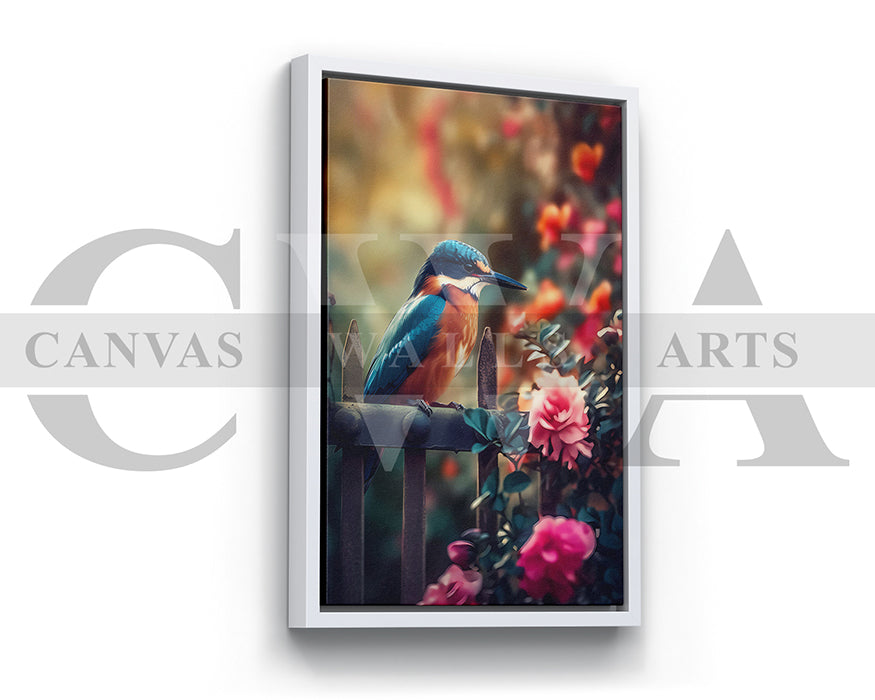 Kingfisher Canvas Wall Art Bird Poster Print