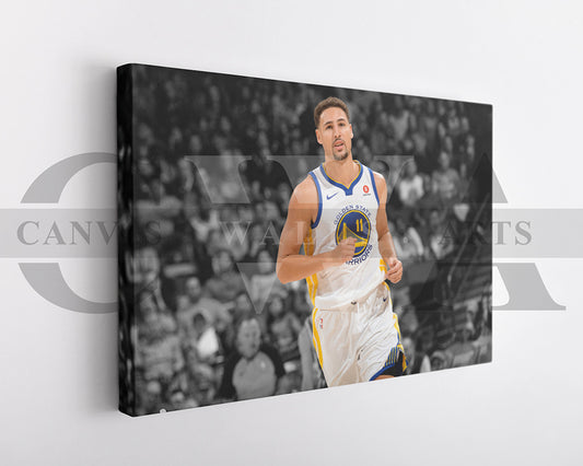 Klay Thompson Black & White Canvas Art Basketball Canvas Wall Art