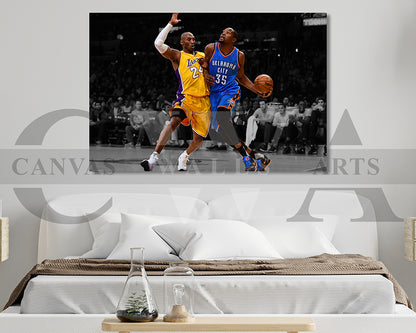Kobe Bryant Black & White Canvas Art Basketball Canvas Wall Art