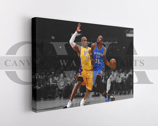 Kobe Bryant Black & White Canvas Art Basketball Canvas Wall Art