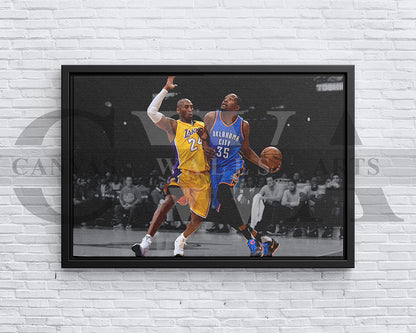 Kobe Bryant Black & White Canvas Art Basketball Canvas Wall Art