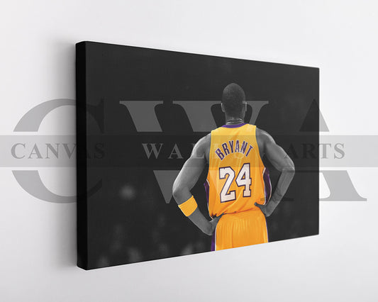 Kobe Bryant Black & White Canvas Art Basketball Canvas Wall Art
