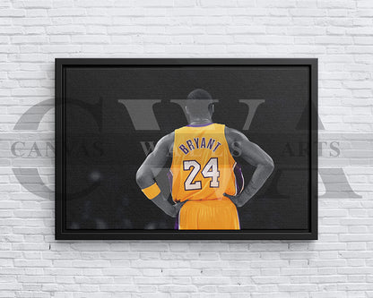 Kobe Bryant Black & White Canvas Art Basketball Canvas Wall Art