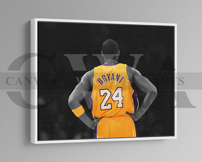 Kobe Bryant Black & White Canvas Art Basketball Canvas Wall Art