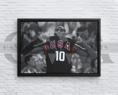 Kobe Bryant Black & White Canvas Art Basketball Canvas Wall Art