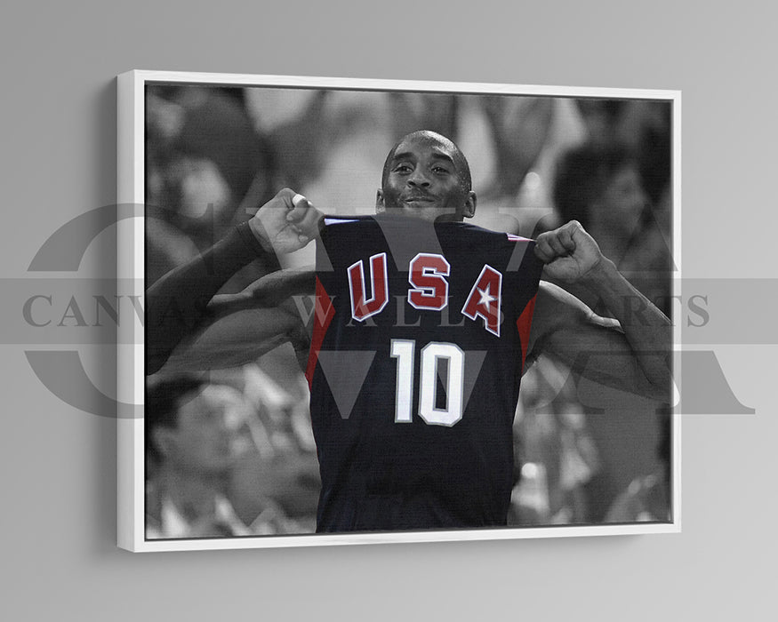 Kobe Bryant Black & White Canvas Art Basketball Canvas Wall Art