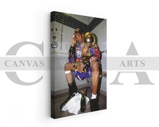 Kobe Bryant Trophy Canvas Wall Art
