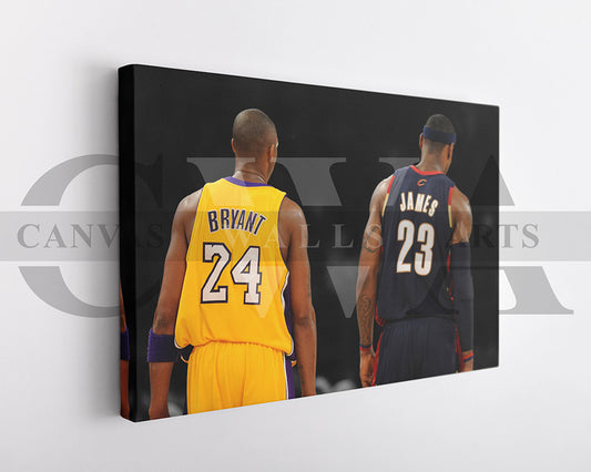 LeBron James Black & White Canvas Art Basketball Canvas Wall Art