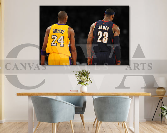 LeBron James Black & White Canvas Art Basketball Canvas Wall Art