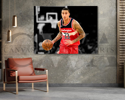 Kyle Kuzma Black & White Canvas Art Basketball Canvas Wall Art