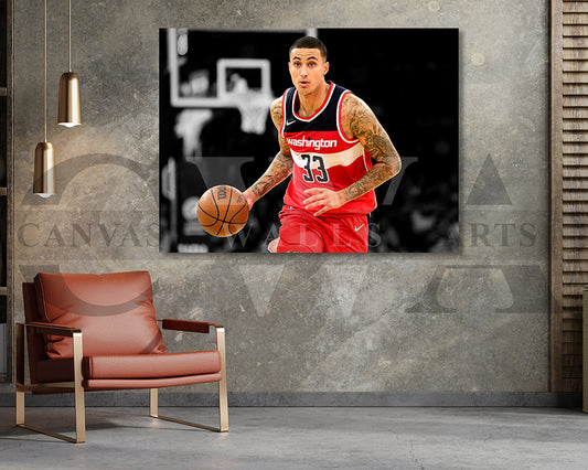 Kyle Kuzma Black & White Canvas Art Basketball Canvas Wall Art