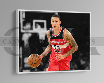 Kyle Kuzma Black & White Canvas Art Basketball Canvas Wall Art