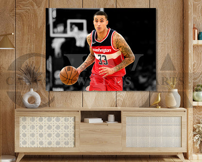 Kyle Kuzma Black & White Canvas Art Basketball Canvas Wall Art