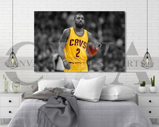 Kyrie Irving Black & White Canvas Art Basketball Canvas Wall Art