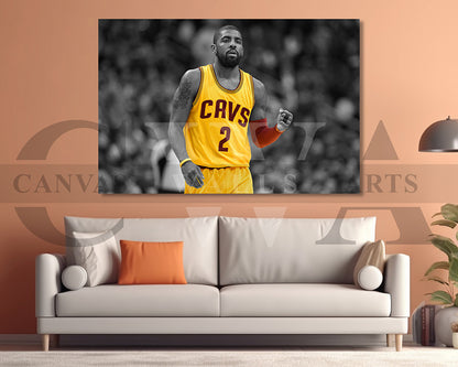 Kyrie Irving Black & White Canvas Art Basketball Canvas Wall Art