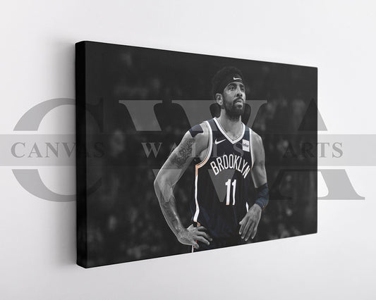 Kyrie Irving Black & White Canvas Art Basketball Canvas Wall Art