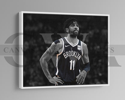 Kyrie Irving Black & White Canvas Art Basketball Canvas Wall Art
