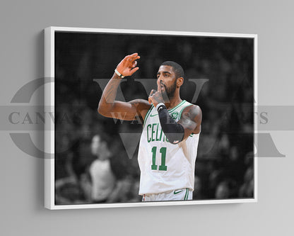 Kyrie Irving Black & White Canvas Art Basketball Canvas Wall Art