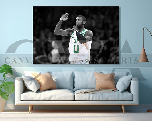 Kyrie Irving Black & White Canvas Art Basketball Canvas Wall Art