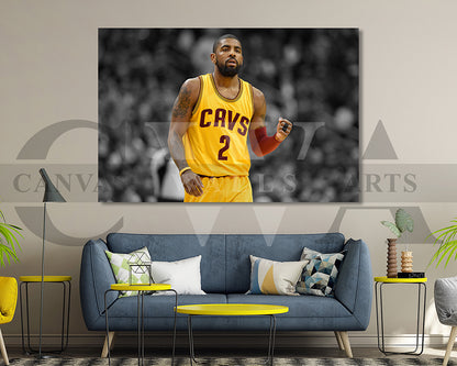 Kyrie Irving Black & White Canvas Art Basketball Canvas Wall Art