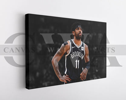 Kyrie Irving Black & White Canvas Art Basketball Canvas Wall Art