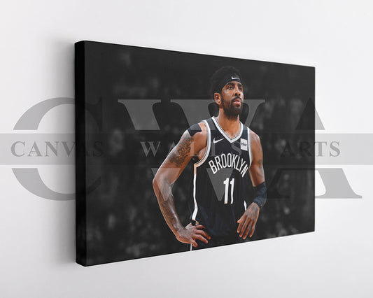 Kyrie Irving Black & White Canvas Art Basketball Canvas Wall Art