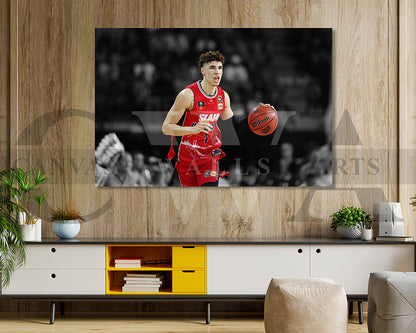 LaMelo Ball Black & White Canvas Art Basketball Canvas Wall Art