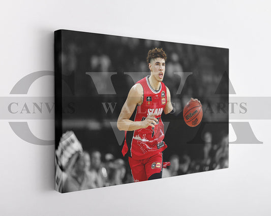 LaMelo Ball Black & White Canvas Art Basketball Canvas Wall Art
